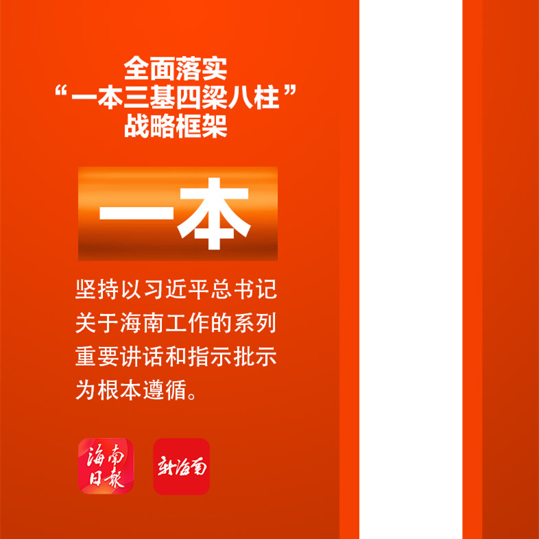 一组海报了解海南“一本三基四梁八柱”战略框架